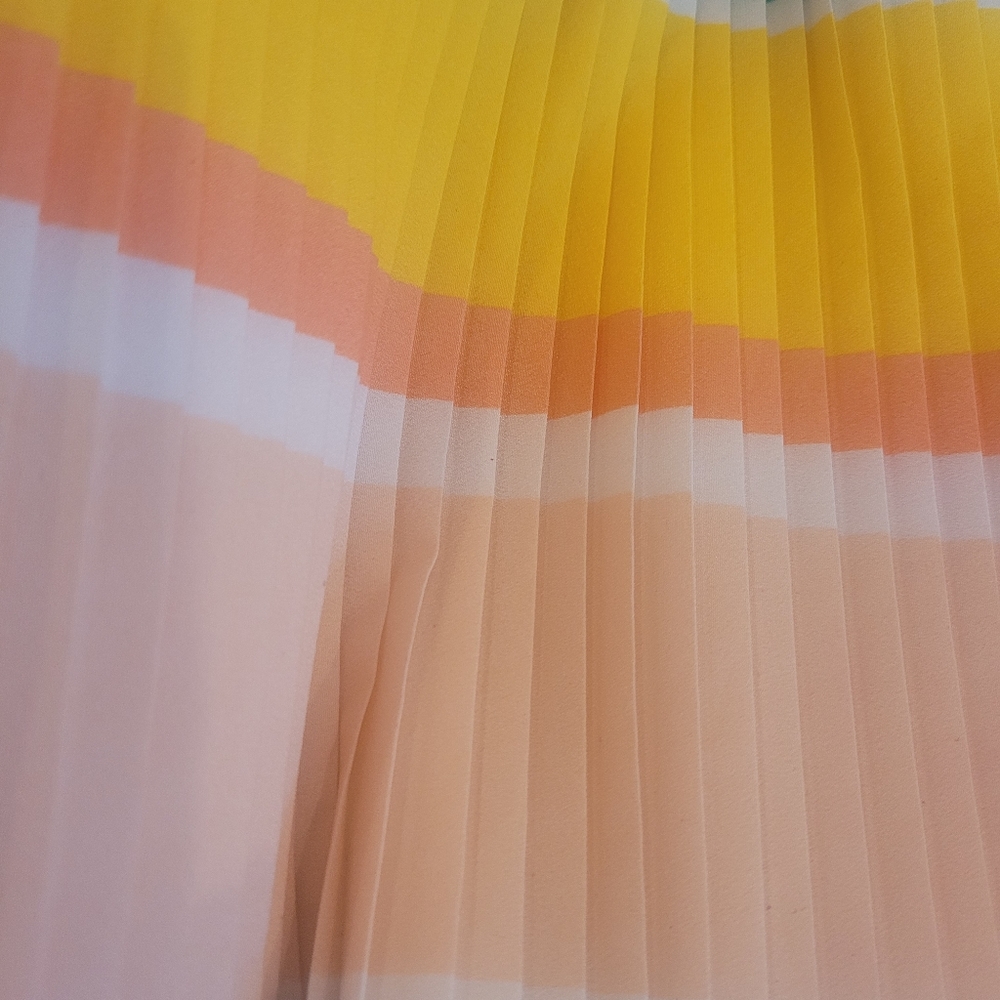 Merona Women's Skirt Pleated Multicolor Colorblock Rainbow Size Large - Picture 5 of 12